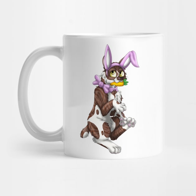 Bobtail BunnyCat: Chocolate Bicolor Tabby (Pink) by spyroid101